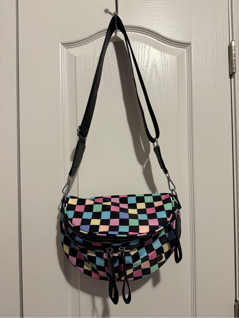NWOT Iris & Rainbow Pastel Checkered Best Version Bag with Small Pouch